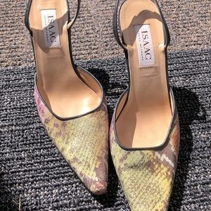 Sexy colorful skin kitten heels